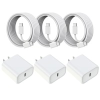 iPhone 17 16 Fast Charger,3Pack 40W 6FT USB C Charging Block iPhone 17 Charger Fast Chargers with Braided USB C to C Cable for iPhone Air/17/17 Pro/17 Pro Max/16 Pro Max/16 Plus/16e/15/15 Pro Max,iPad