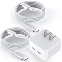 iPhone 15 Charger, 40W Fast Dual USB C Charger Adapter[MFi Certified] 2Port Apple Charger Foldable Plug with 2Pcs USB-C to C/Lightning Fast Charging Cable for iPhone 15/14/13/12/11,iPad Pro/Mini/Air