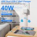 iPhone 15 Charger, 40W Fast Dual USB C Charger Adapter[MFi Certified] 2Port Apple Charger Foldable Plug with 2Pcs USB-C to C/Lightning Fast Charging Cable for iPhone 15/14/13/12/11,iPad Pro/Mini/Air